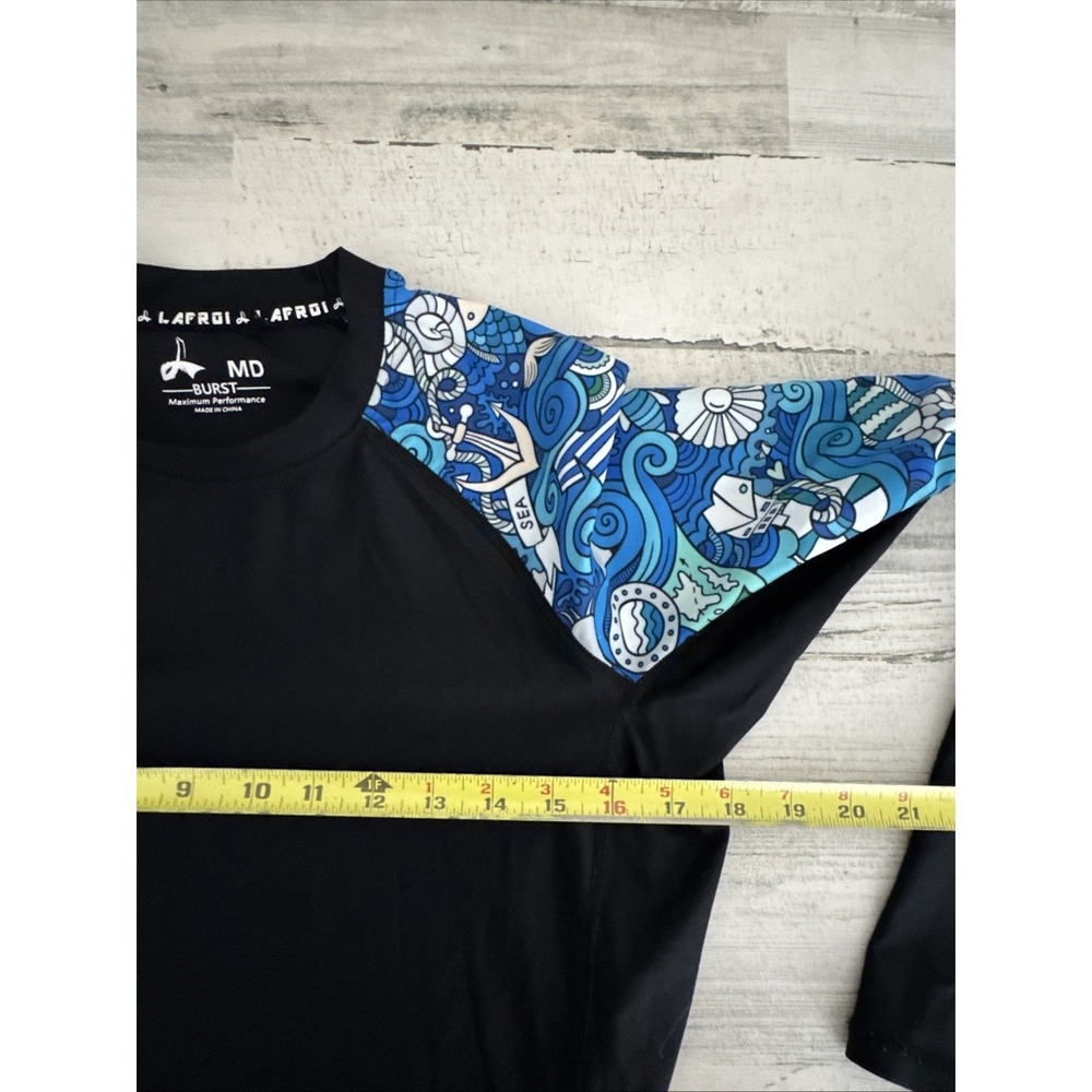 Long Sleeve UPF 50+ Baselayer Skins‎ Medium Asymmetric Black/Blue - Picture 6 of 8